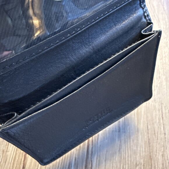 LEXUS Leather Wallet Business Card Holder By Fossil Black Credit Card Holder - Picture 4 of 12